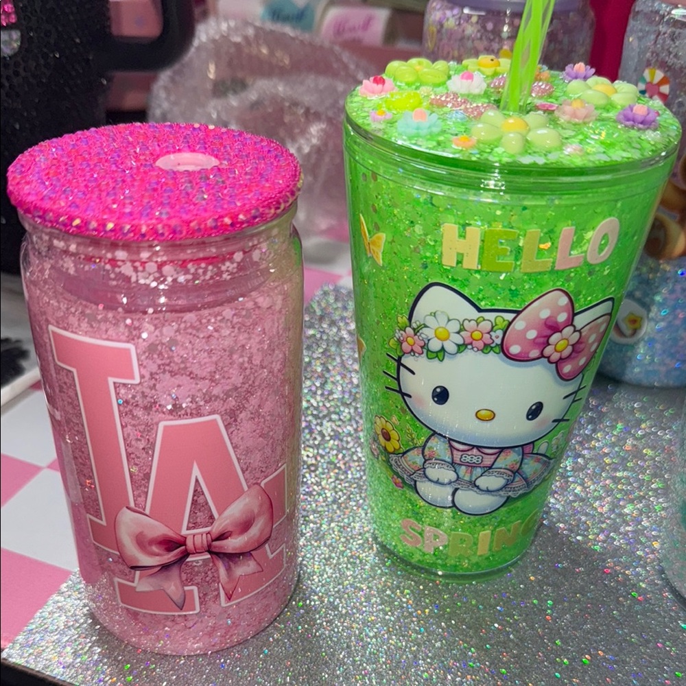 Hello Kitty Green Party Cup 16oz Acrylic Cup